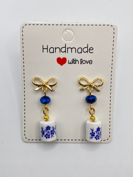 Delftware Inspired Stud Earrings