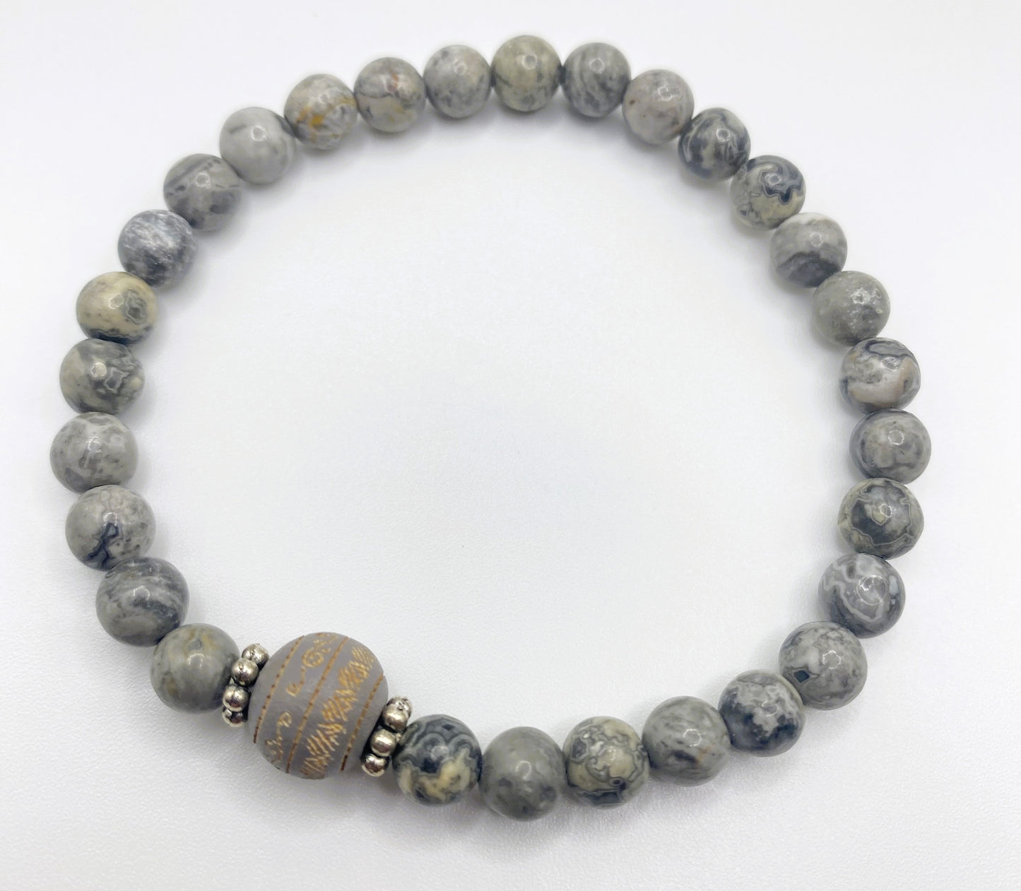 Accent Gray Wooden Bracelet