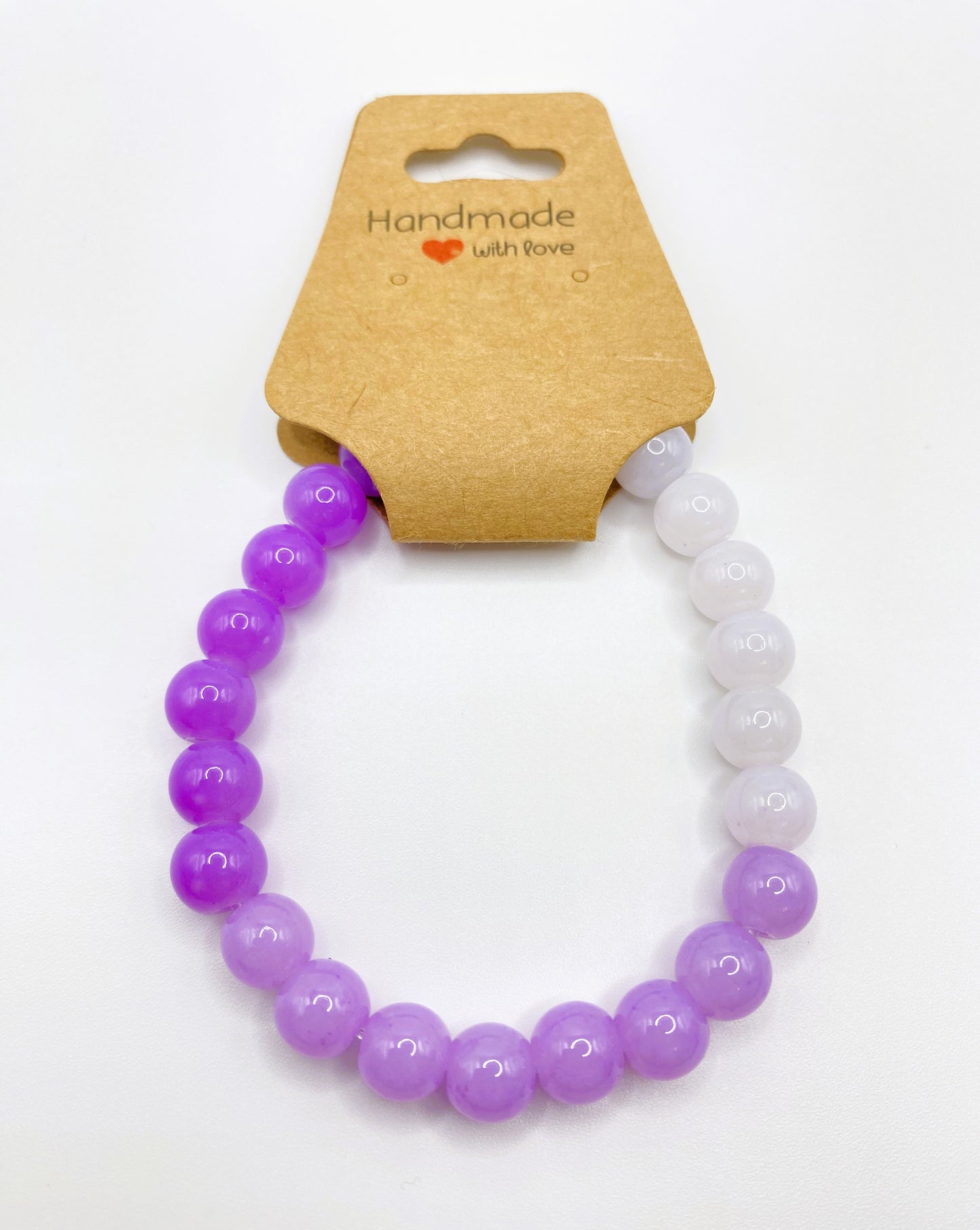 Purple Gradient Bracelet with Round Beads