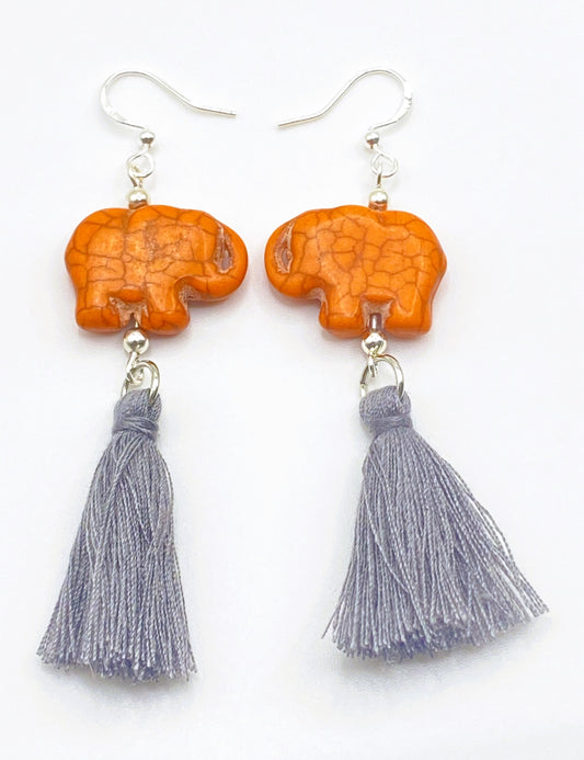 Elephant & Tassel Earrings