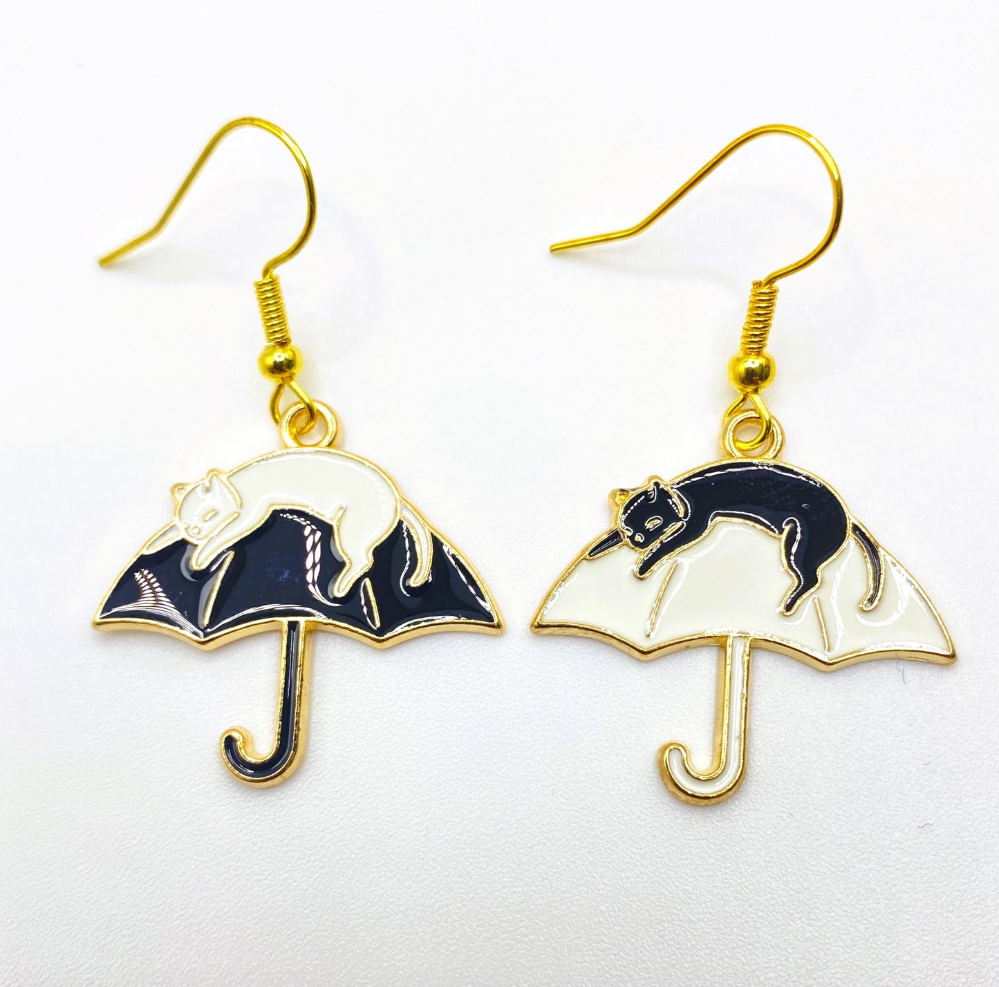 Ying Yang Kitty Earrings