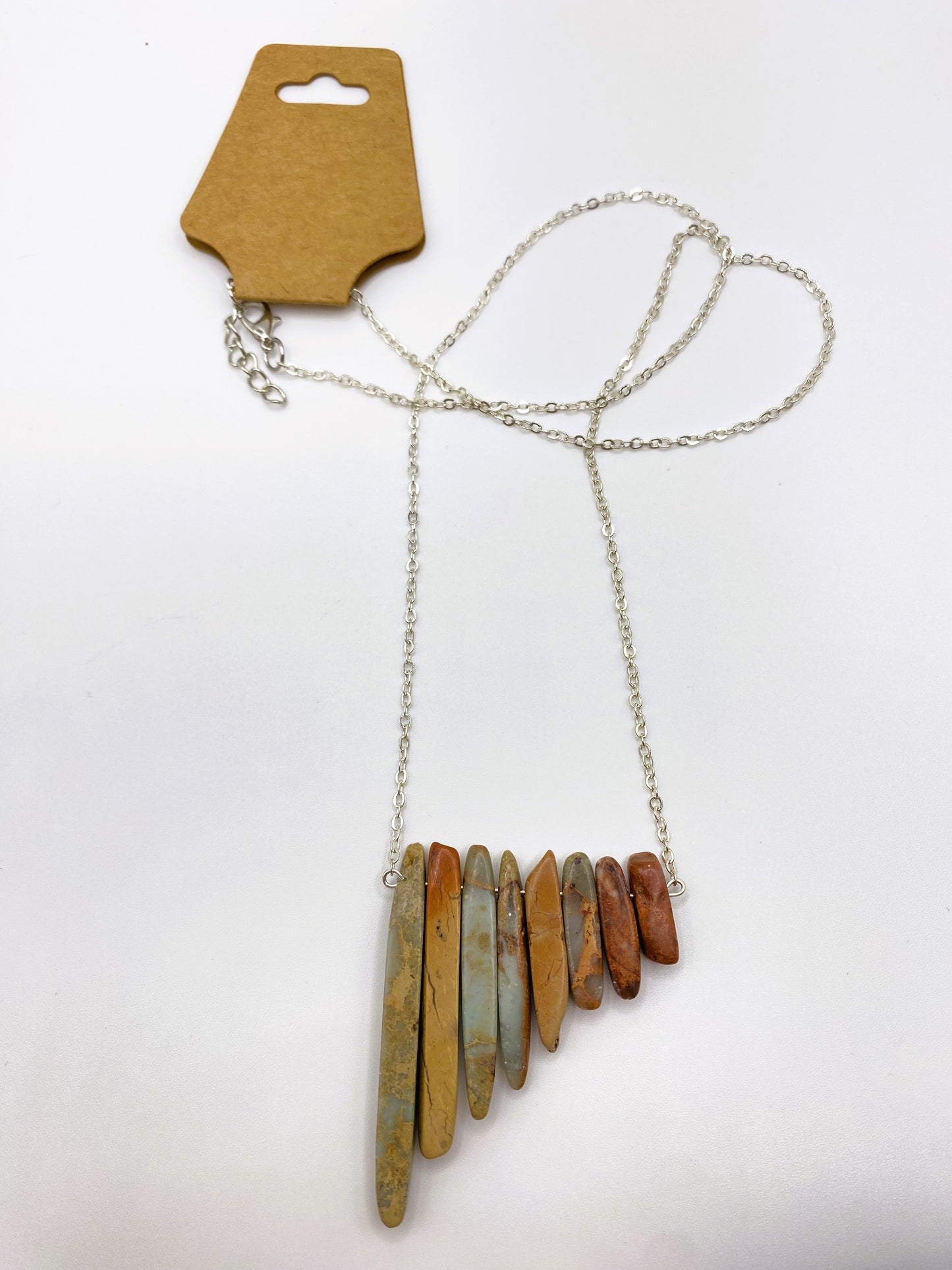 Natural Stone Horizontal Bar Necklace