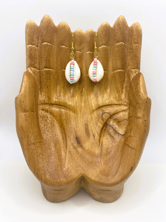 Cowrie Shell Earrings - Pastel