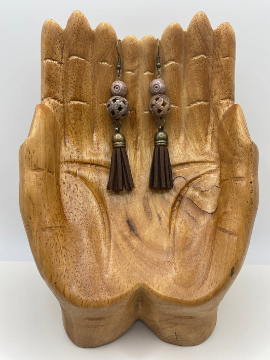 Brown Tassel Earrings