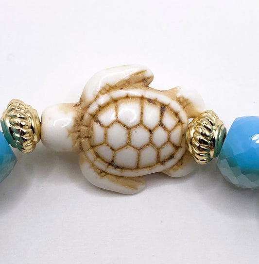 Sea Turtle Bracelet (Blue & Gold)