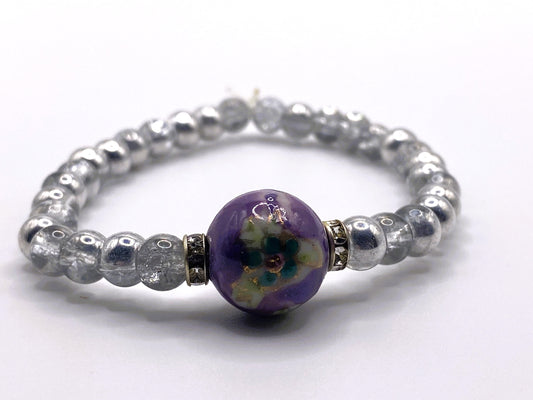 Flower Accent Bead Bracelet