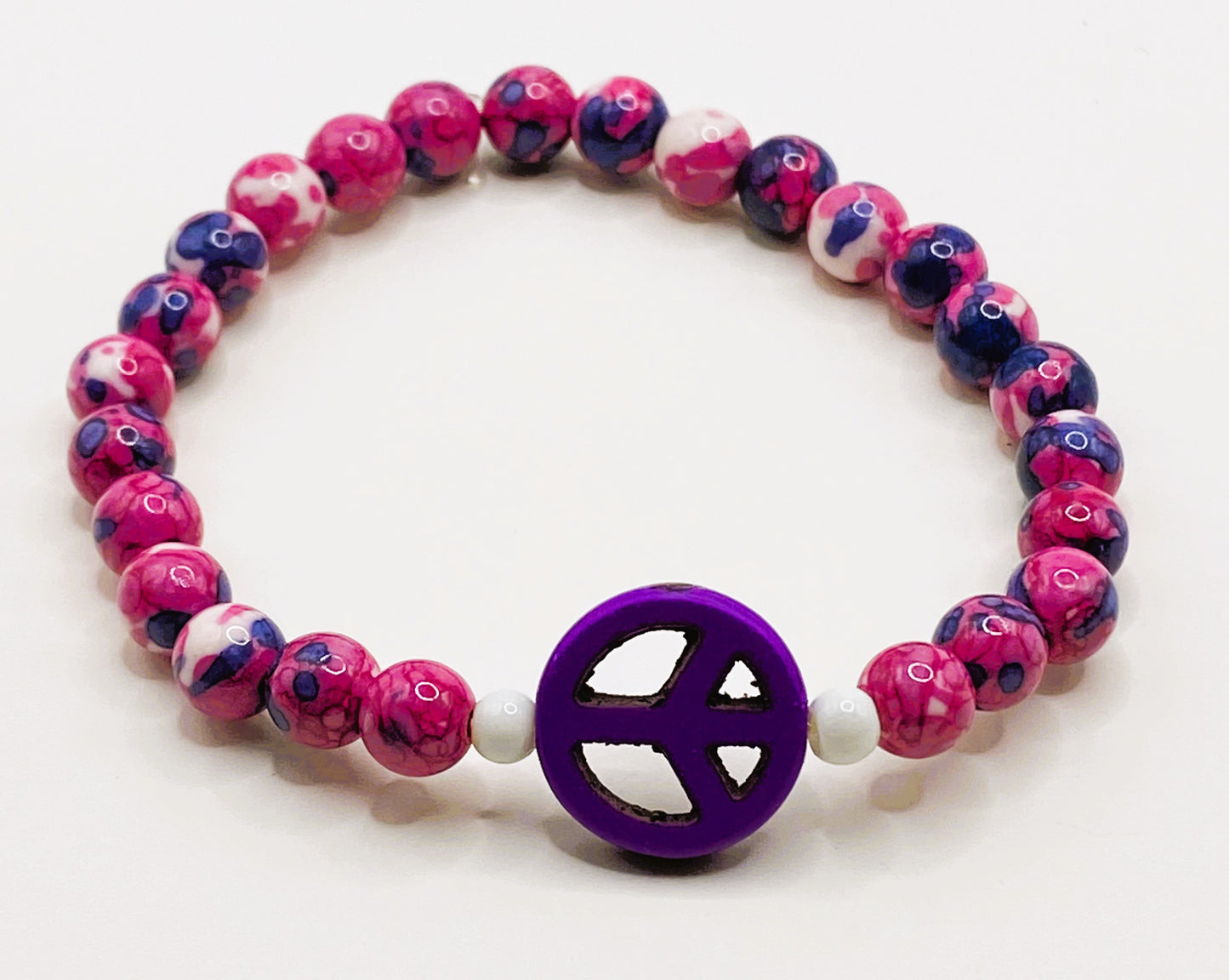Purple Peace Sign Bracelet