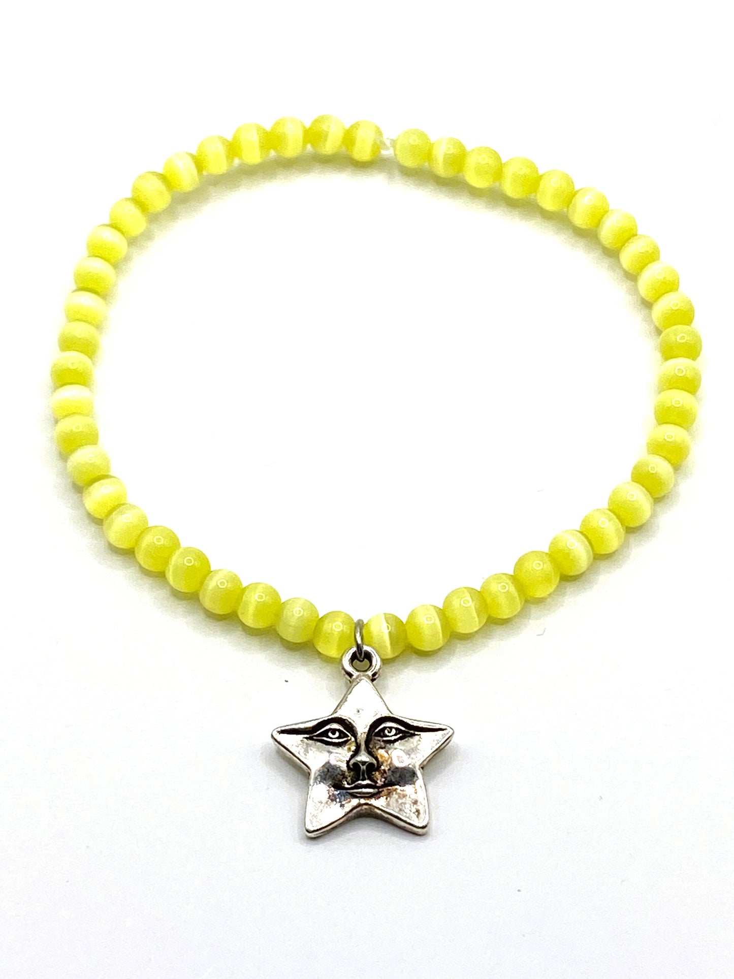 Sun Charm Bracelet with Yellow Beads