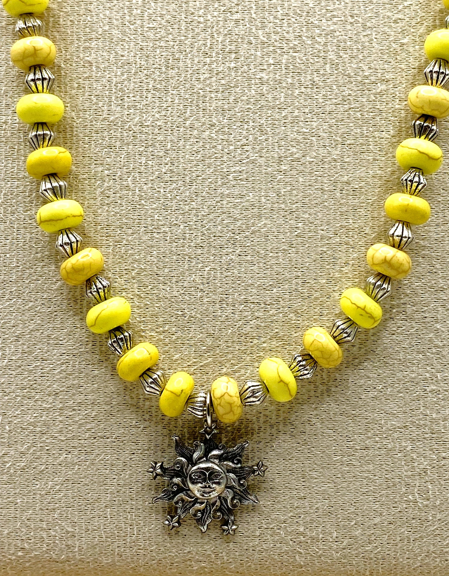 Yellow Retro Sun Necklace