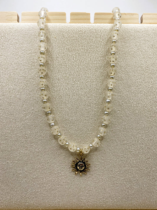 Sun Charm Necklace - Opaque