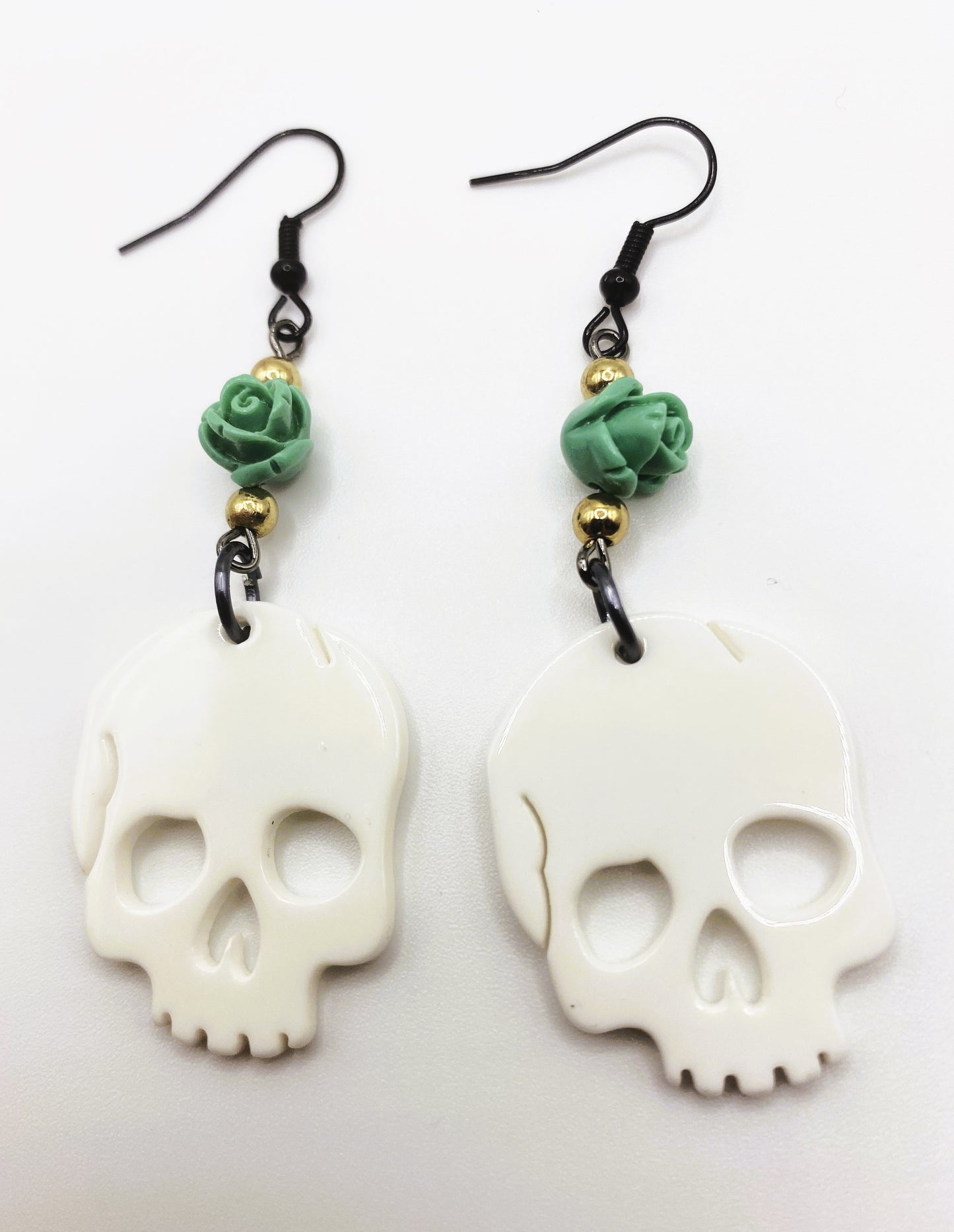White Calavera Earrings