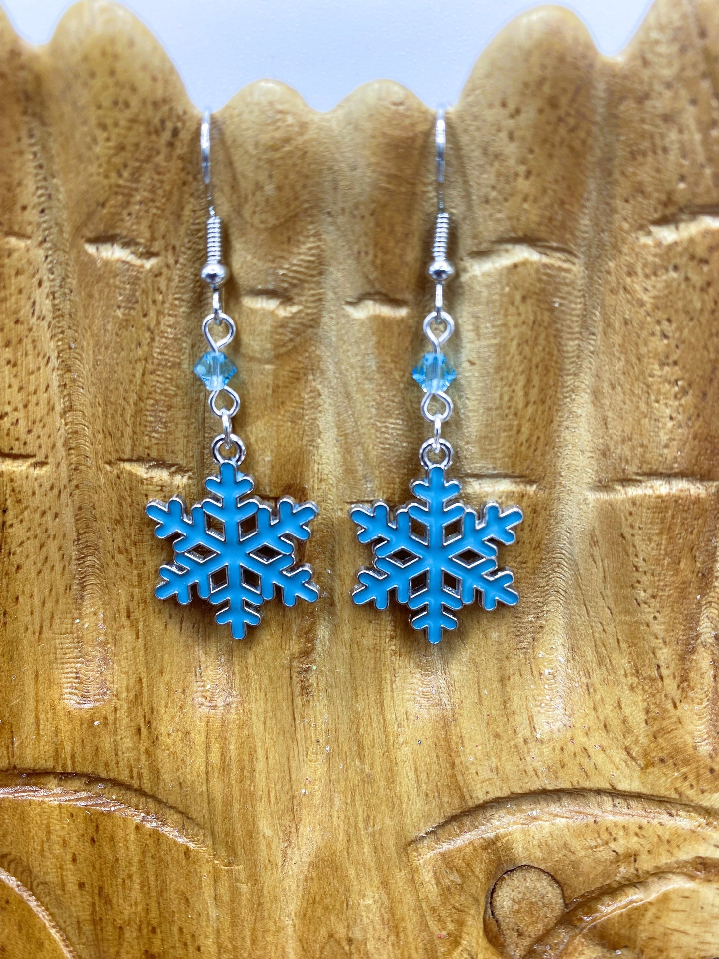 Blue Snowflake Earrings