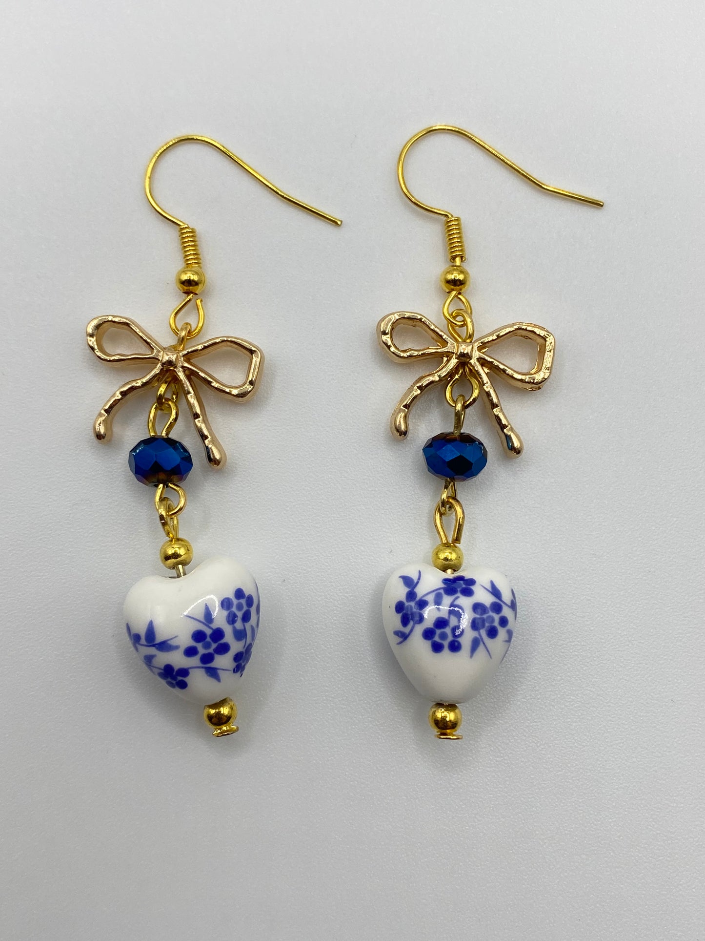 Delftware Inspired Dangle Earrings