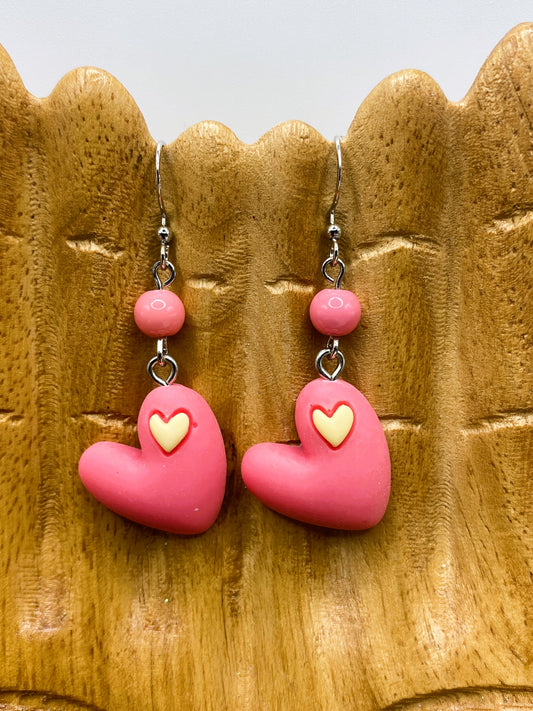 Pink Heart Earrings