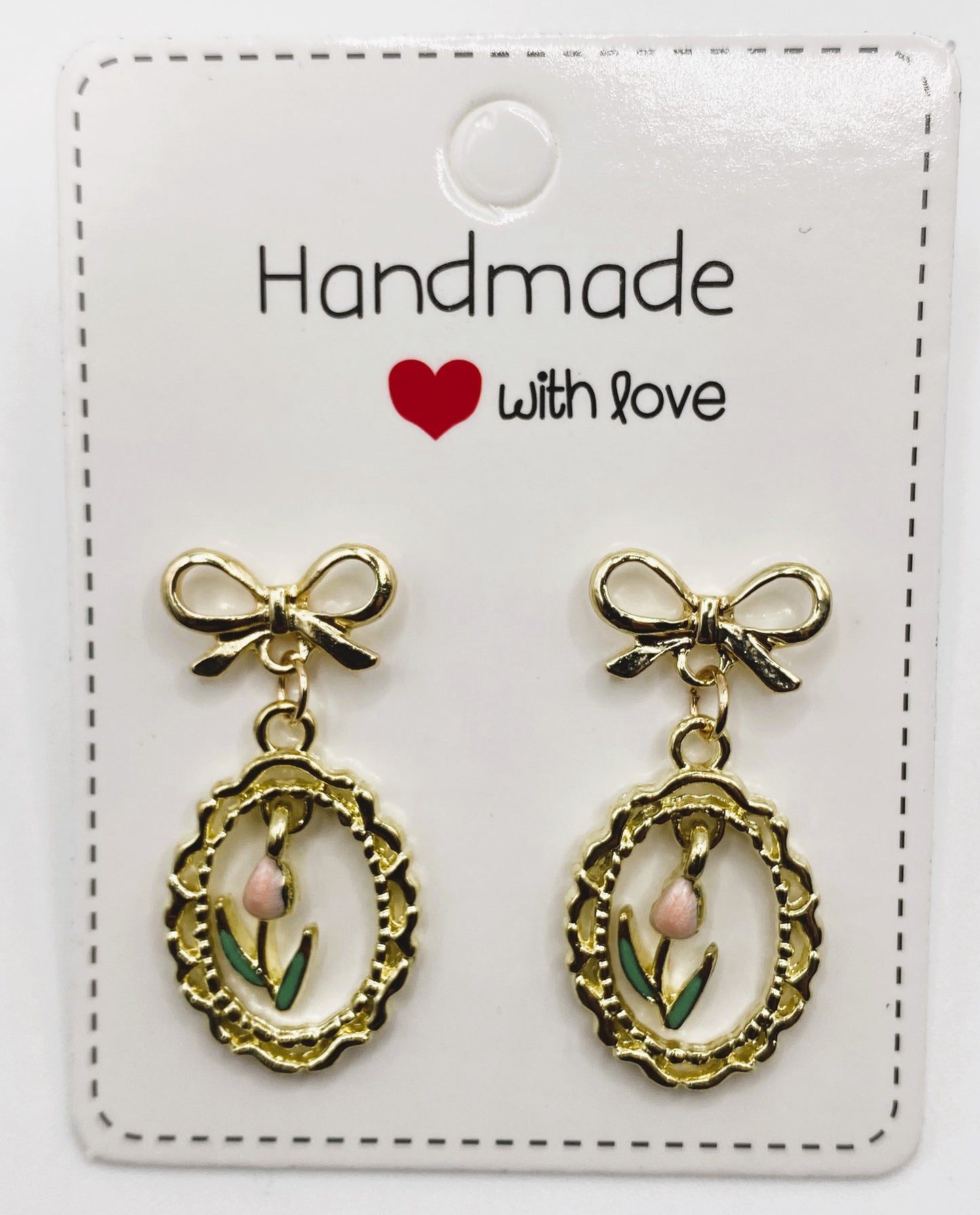 Rose Charm Portrait Earrings