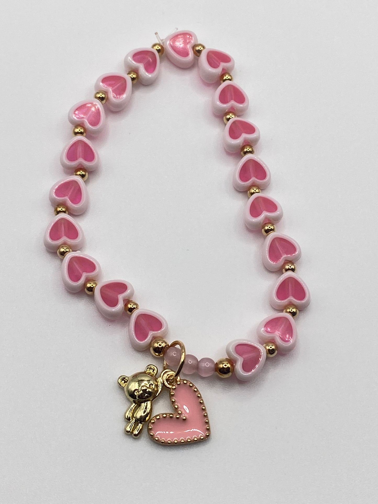 Heart Bracelet with Bear Charm