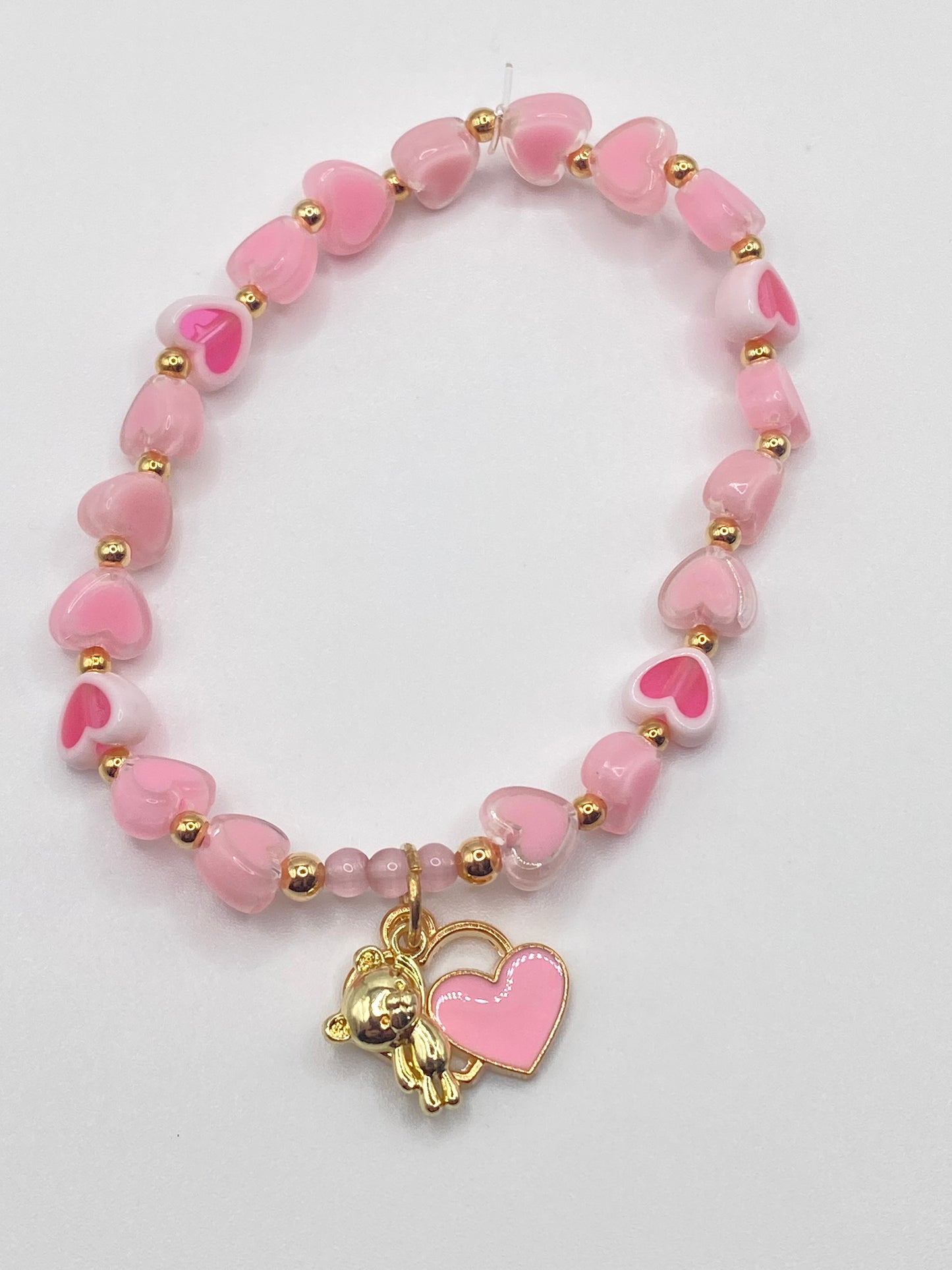 Heart Bracelet with Bear Charm