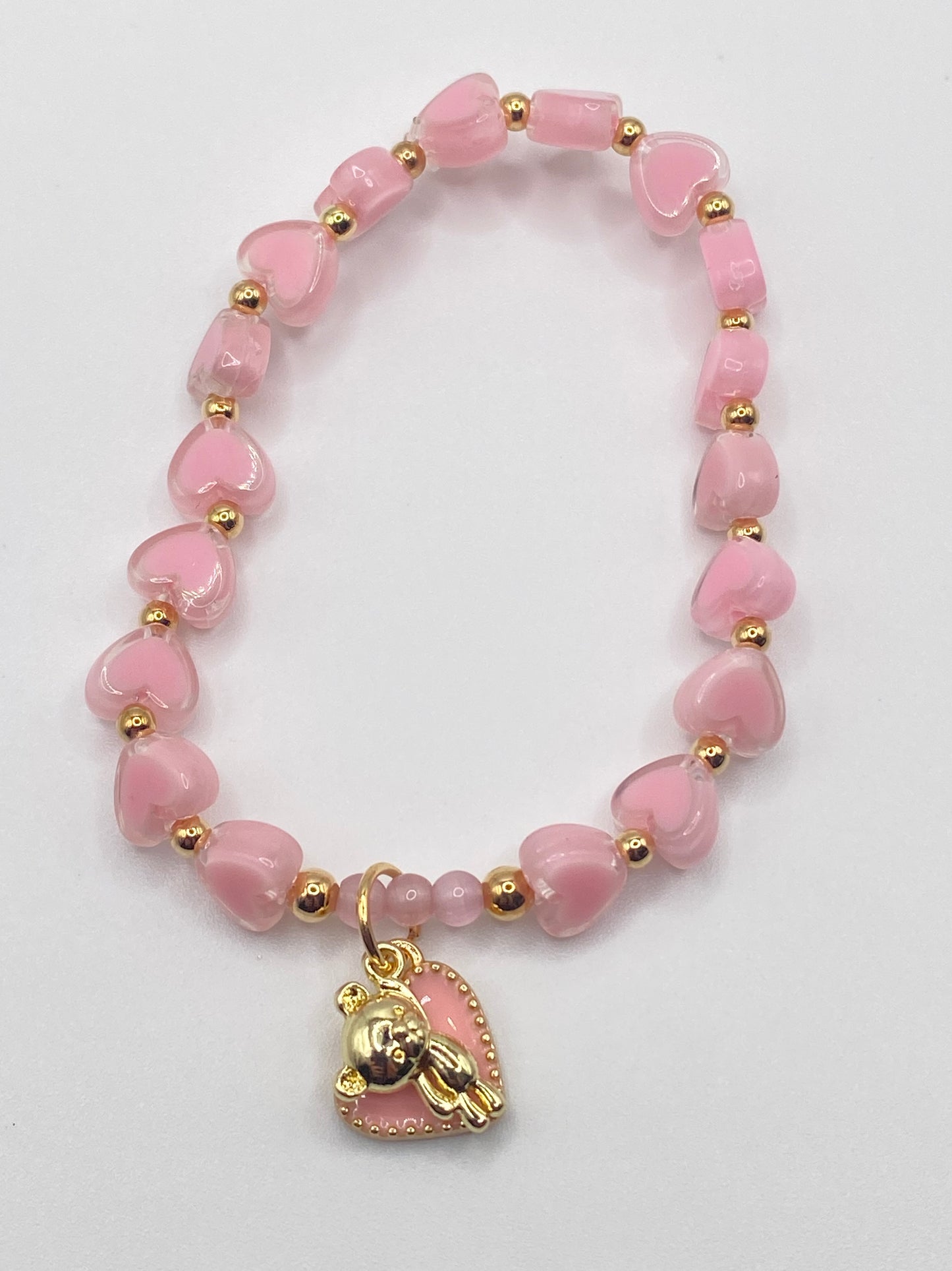 Heart Bracelet with Bear Charm