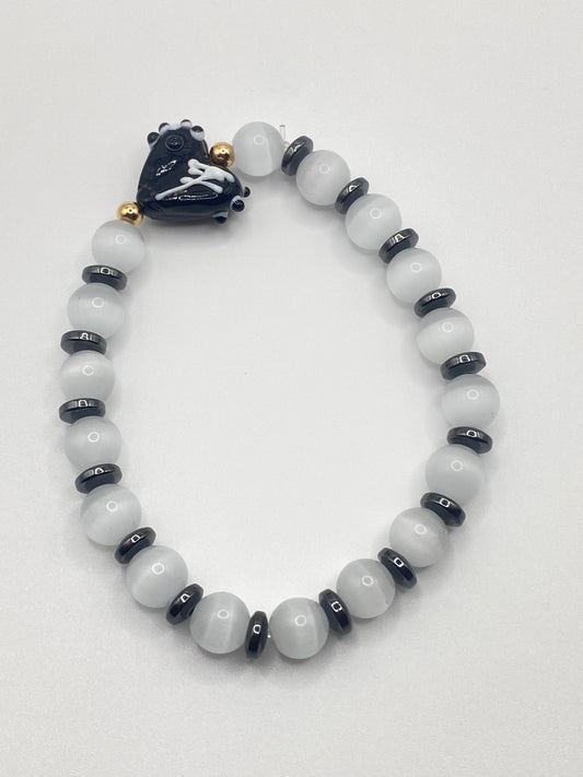 Black & White Heart Bracelet