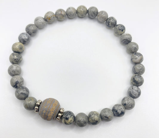 Accent Gray Wooden Bracelet