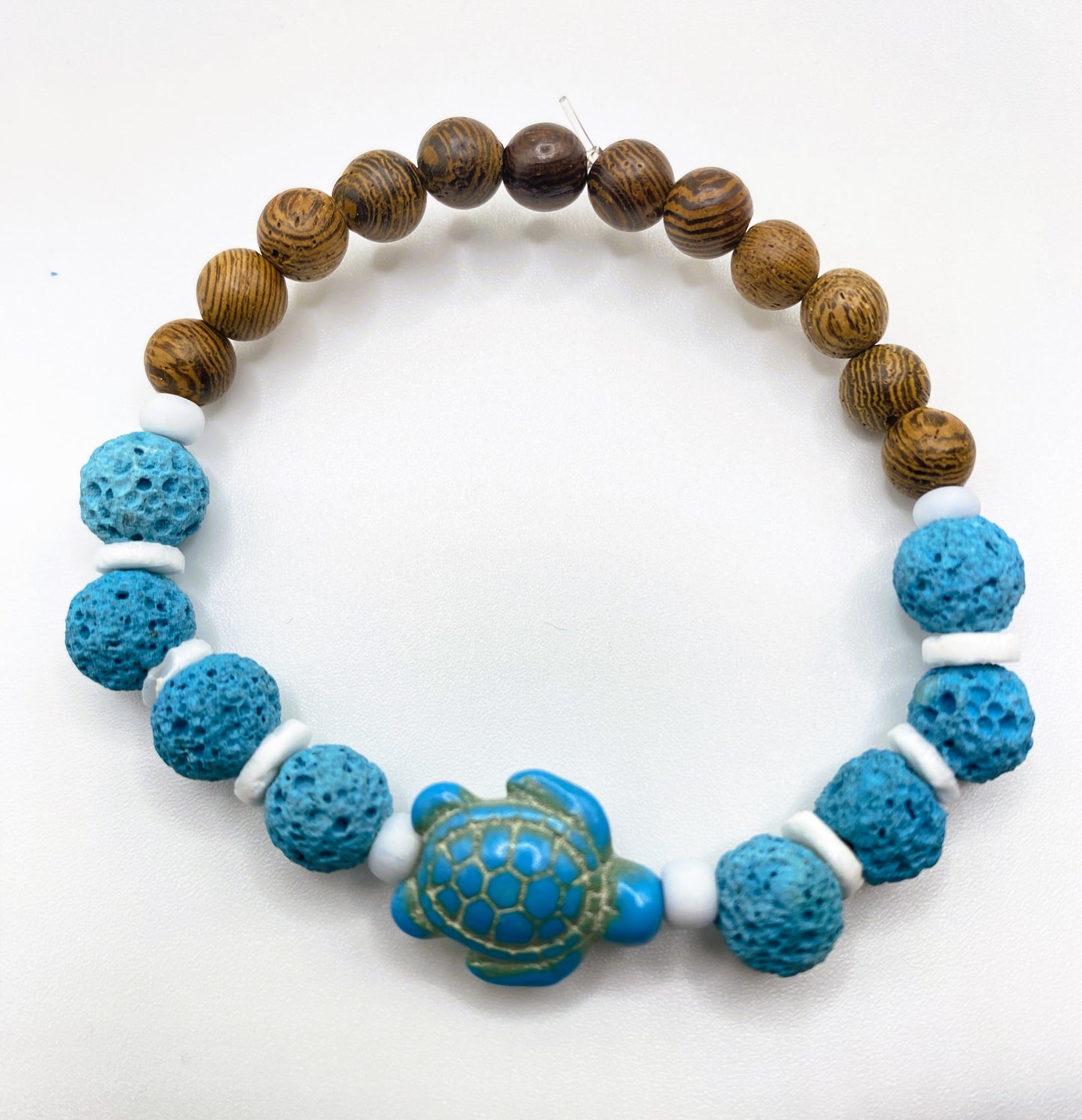 Blue Lava Rock Sea Turtle Bracelet