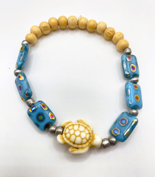 Rectangle Blue Sea Turtle Bracelet