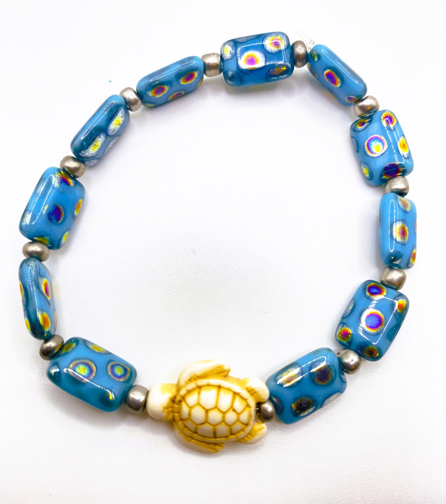 Rectangle Blue Sea Turtle Bracelet