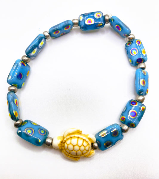 Rectangle Blue Sea Turtle Bracelet