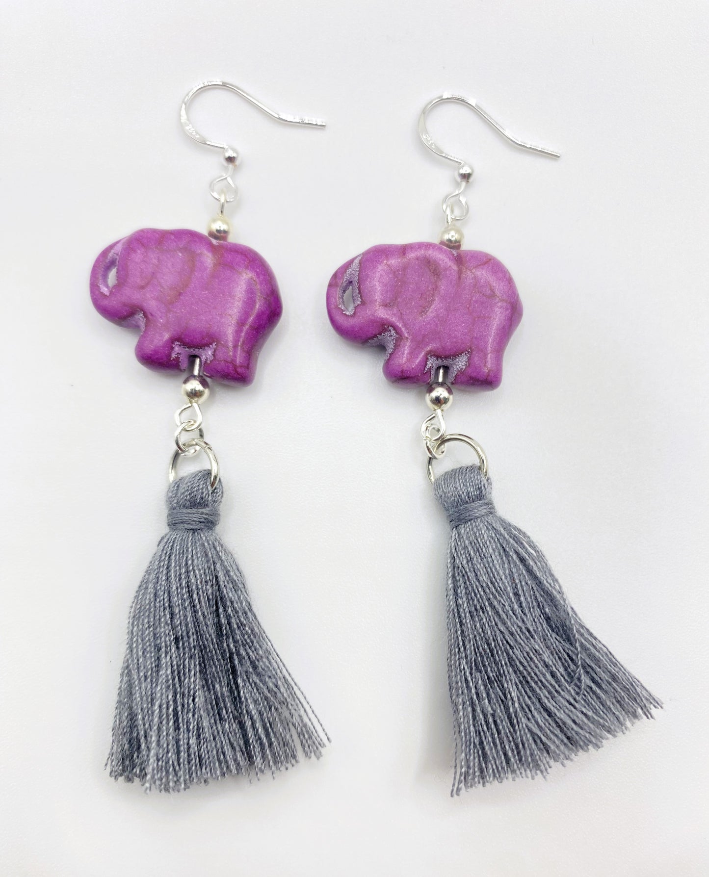 Elephant & Tassel Earrings