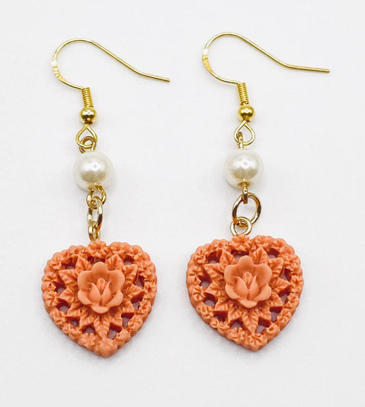 Pink Heart Earrings