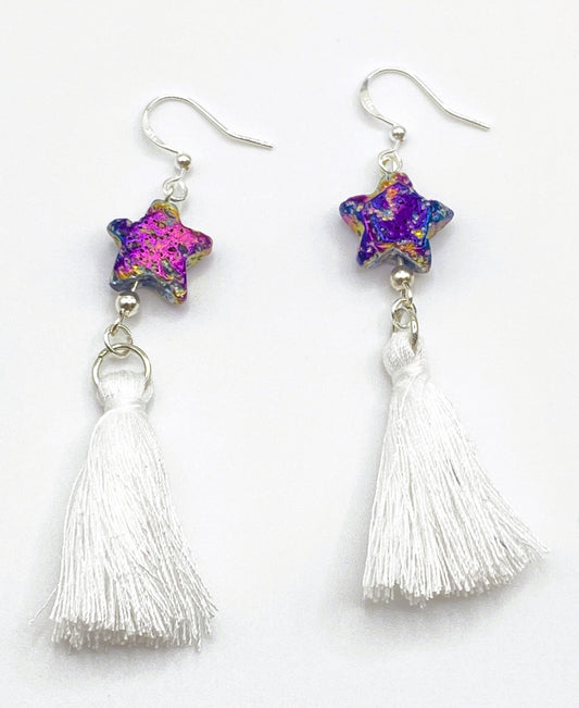 Lava Star Tassel Earrings