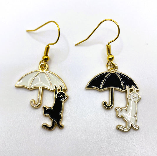 Ying Yang Kitty Earrings