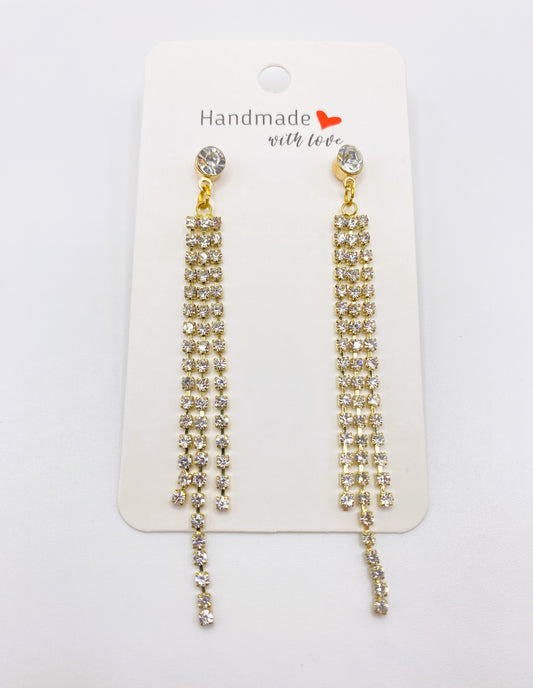 Rhinestone Gold Earrings