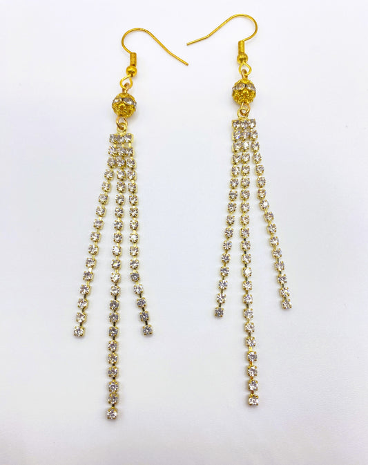 Rhinestone Gold Earrings