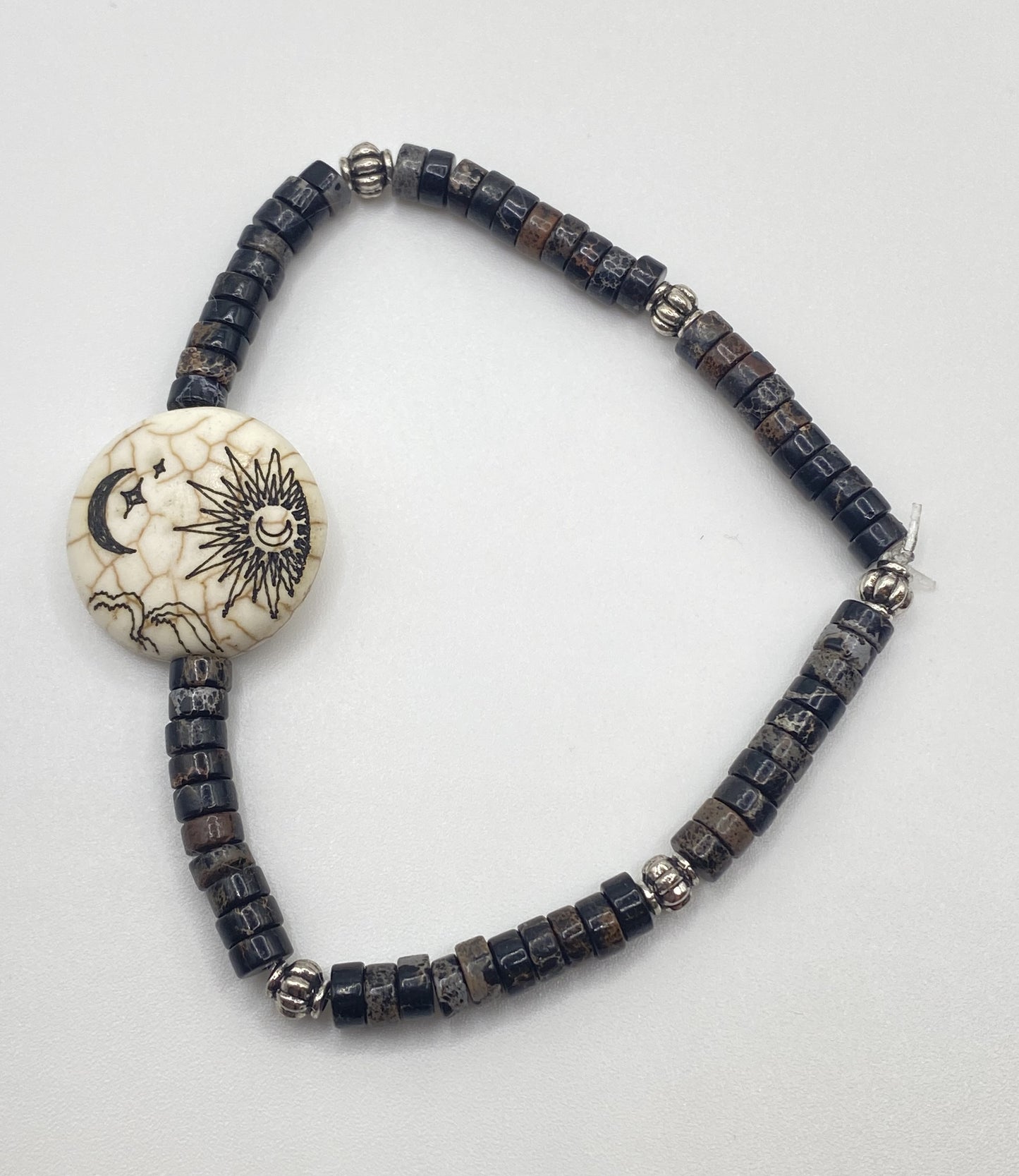 Celestial Bracelet with Black Stone Beads