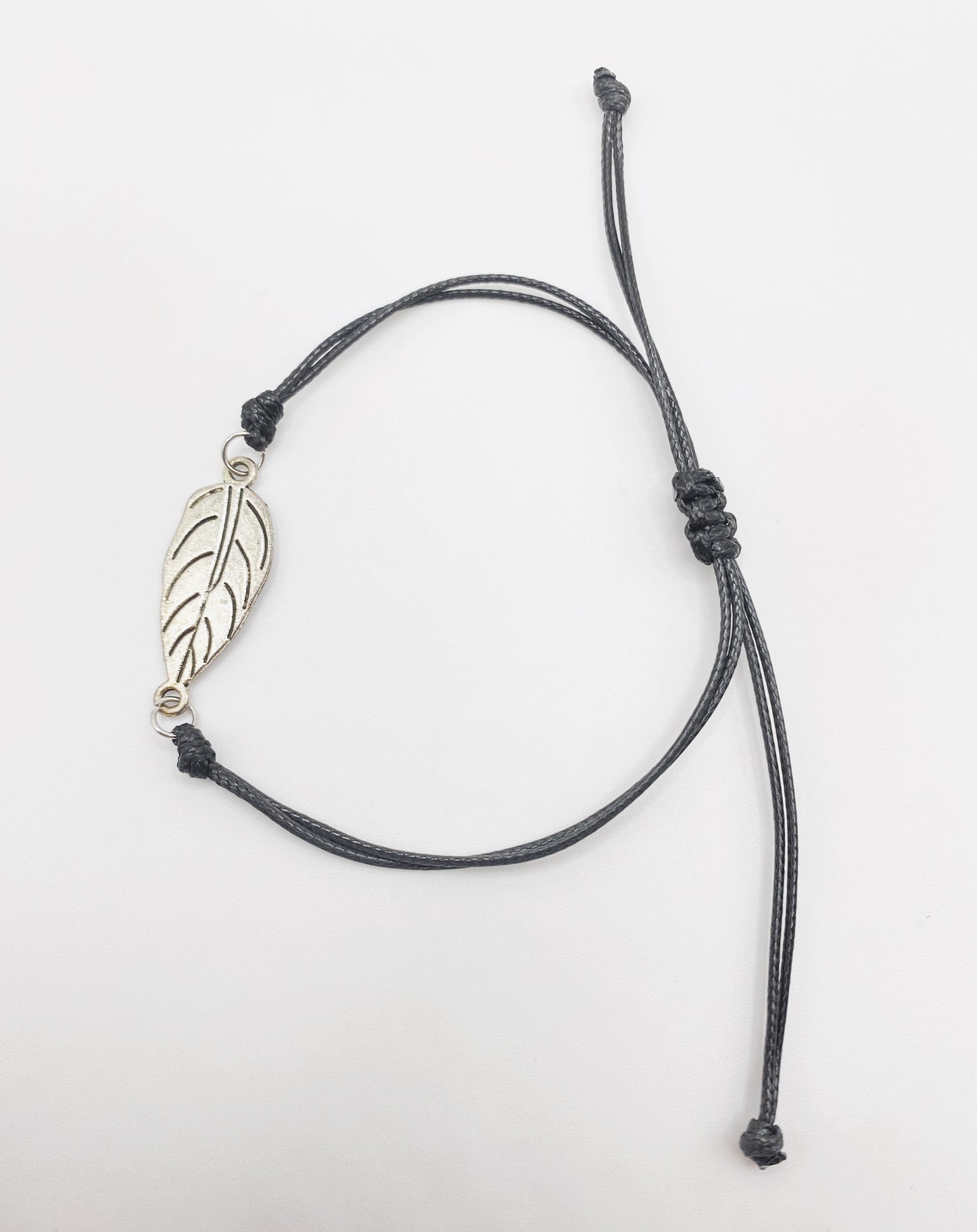 Silver Leaf Adjustable Bracelet