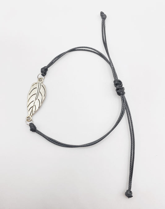 Silver Leaf Adjustable Bracelet