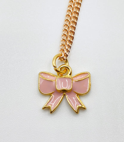 Pink Bow Necklace