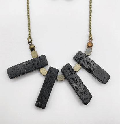 Black Lava Stone Jewelry Set