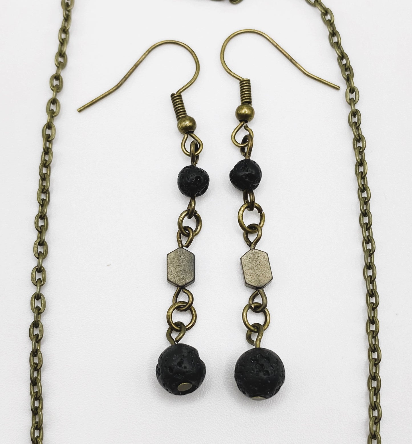 Black Lava Stone Jewelry Set