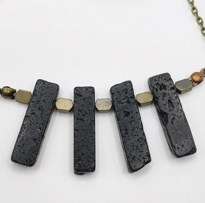 Black Lava Stone Jewelry Set