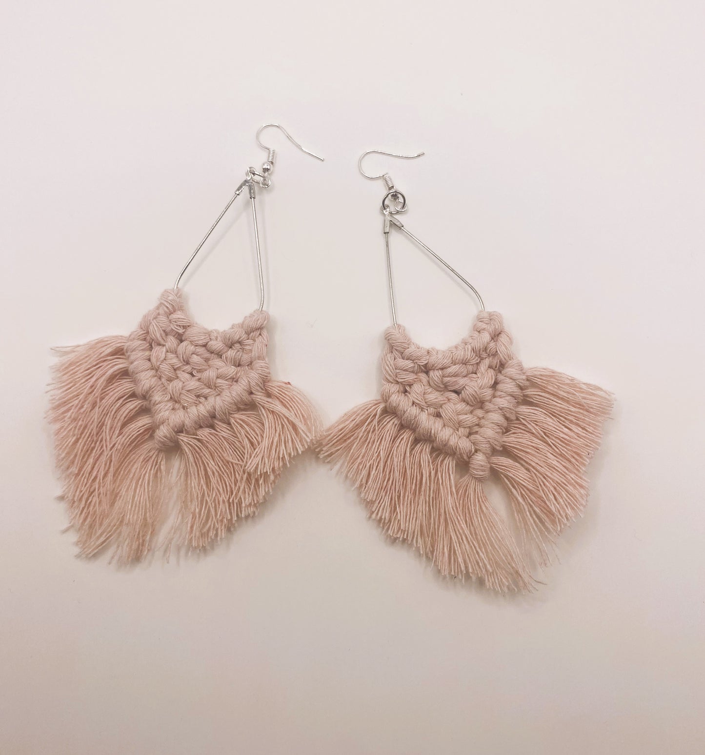 Dusty Rose Macrame Earrings