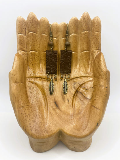 Rustic Leather Earrings