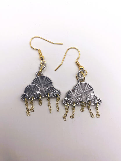Silver & Gold Raincloud Earrings