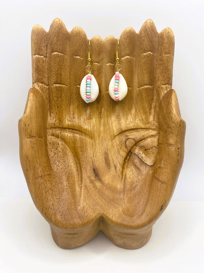 Cowrie Shell Earrings - Pastel
