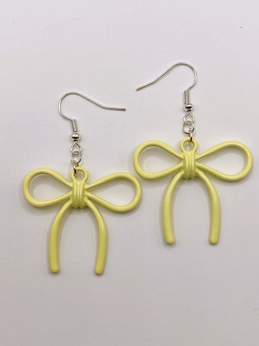 Yellow Bow Earrings