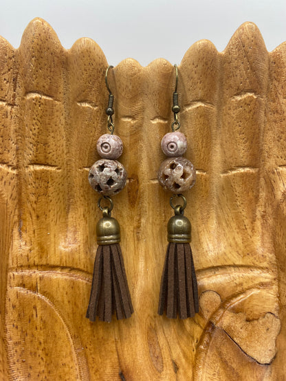Brown Tassel Earrings