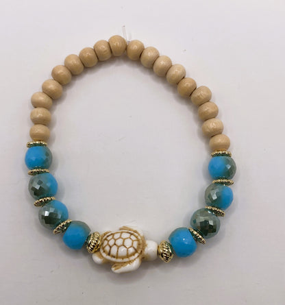 Sea Turtle Bracelet (Blue & Gold)