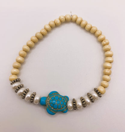 Sea Turtle Bracelet - Pearl