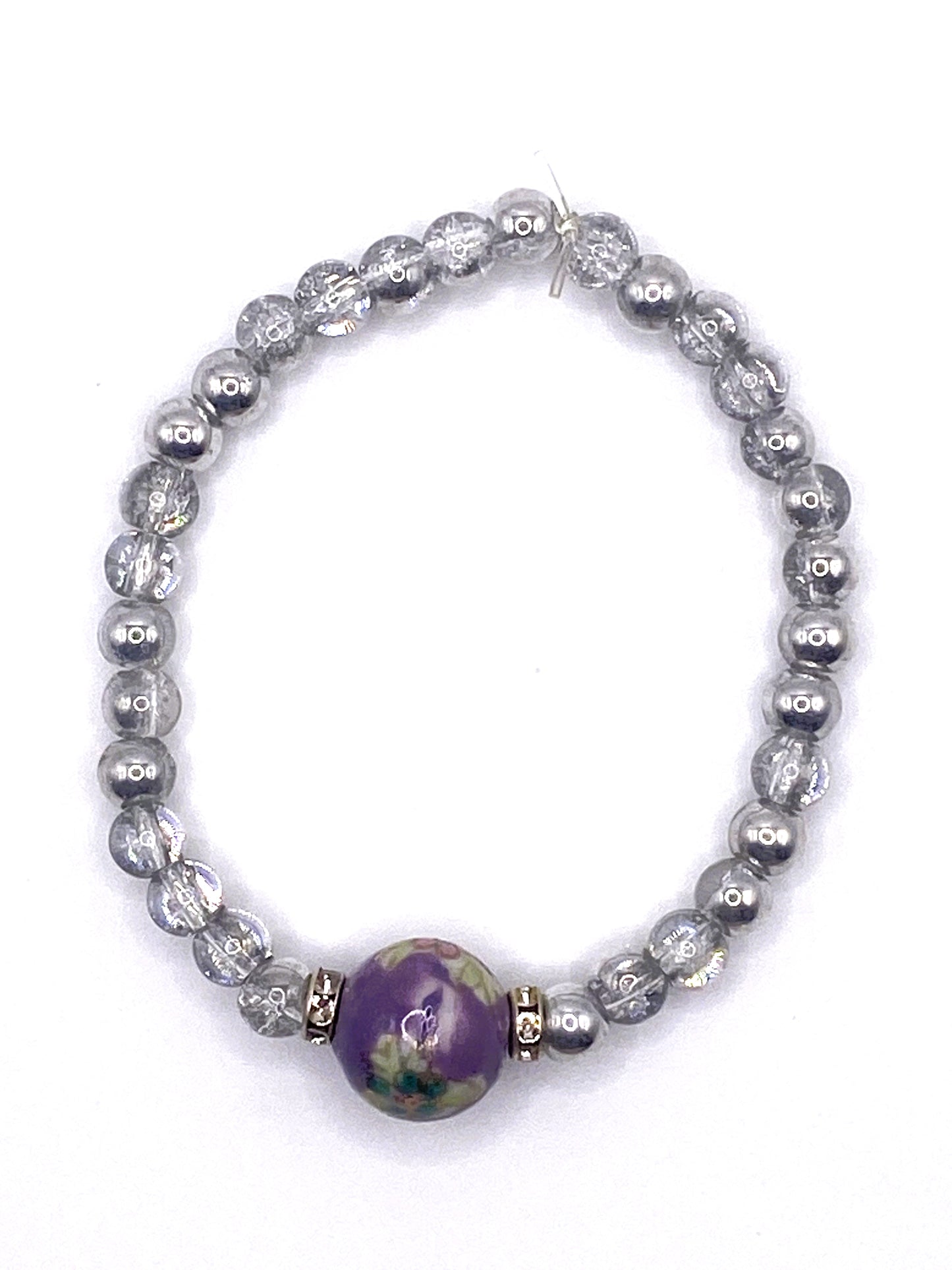 Flower Accent Bead Bracelet